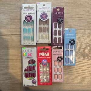Lot of 7 imPRESS no-glue mani press on nails
